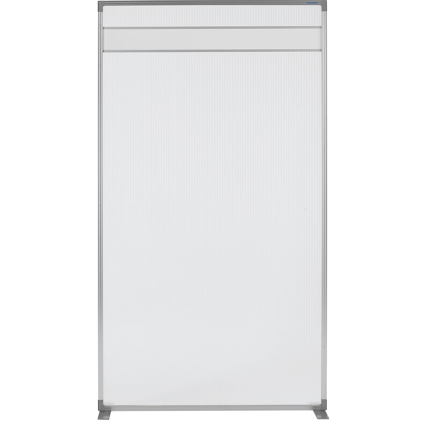 Room divider, polycarbonate pane with magnetowand® strip, HxWxD 1800 x 1000 x 350 mm.