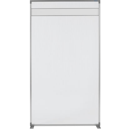 Room divider, polycarbonate pane with magnetowand® strip, HxWxD 1800 x 1000 x 350 mm.