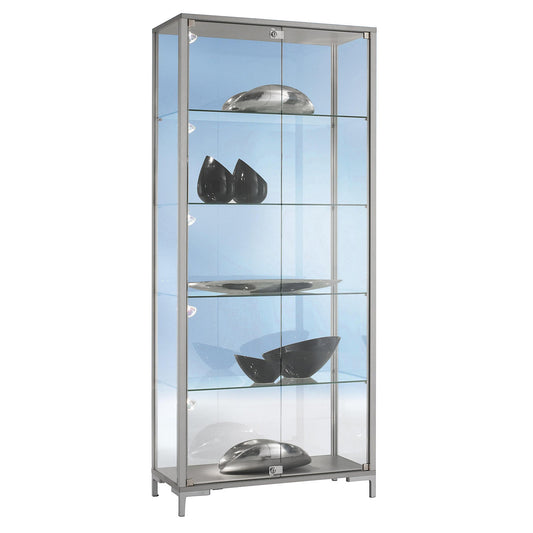 LINK free standing glass cabinet, 4-sided glazing, HxWxD 1860 x 1000 x 400 mm.