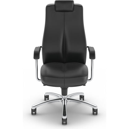SONATA operator swivel chair, with head rest, fixed head rest, leather.