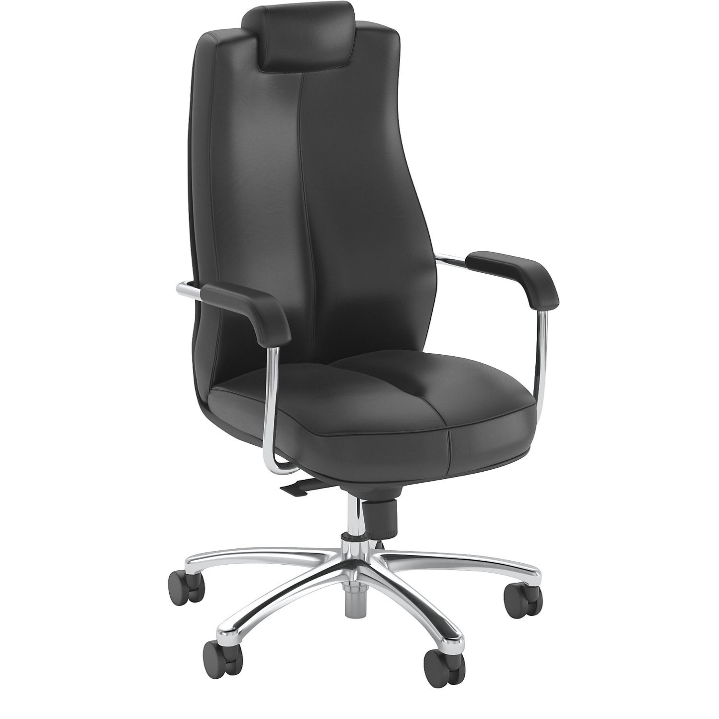 SONATA operator swivel chair, with head rest, fixed head rest, leather.