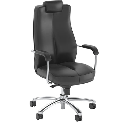 SONATA operator swivel chair, with head rest, fixed head rest, leather.