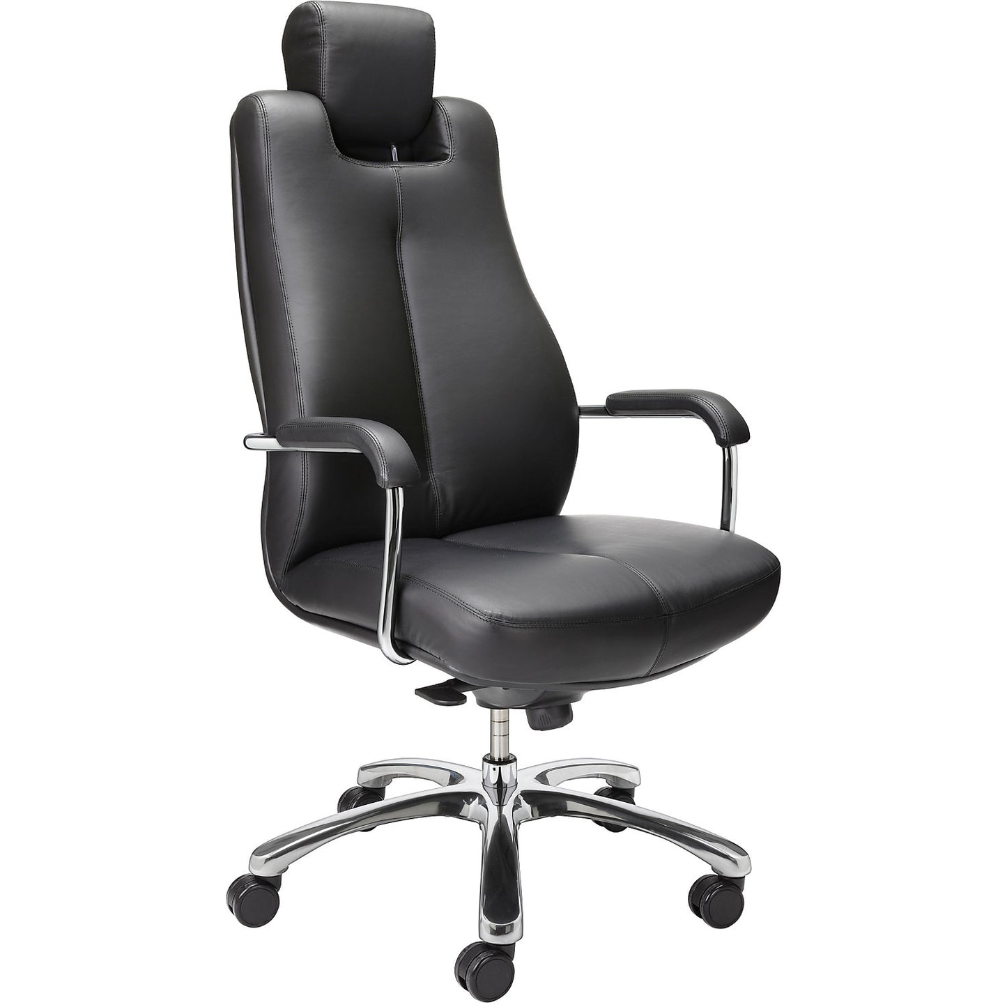 SONATA operator swivel chair, with head rest, adjustable head rest, leather.