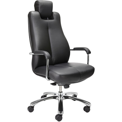 SONATA operator swivel chair, with head rest, adjustable head rest, leather.