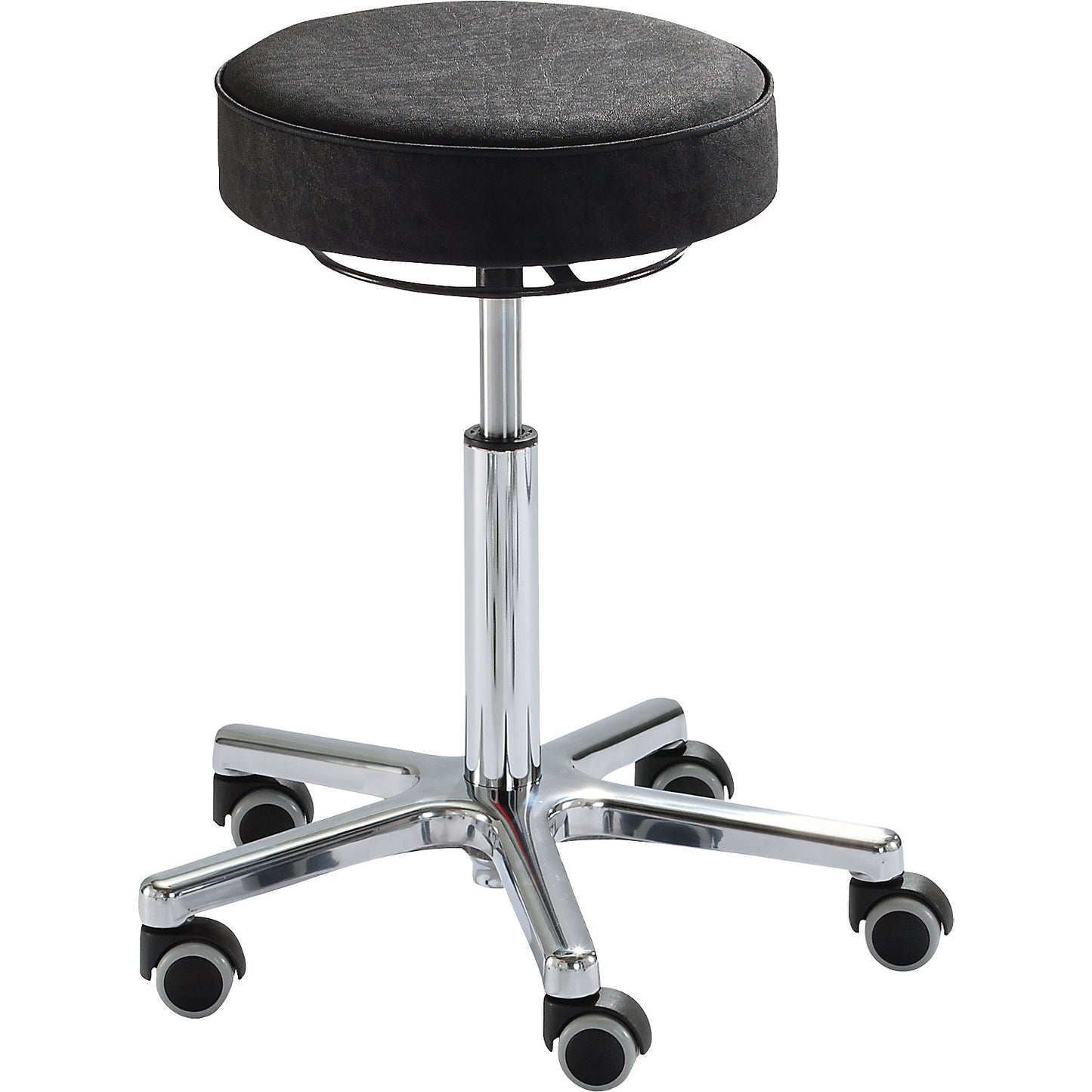 UNI stool, vinyl seat, black cover.