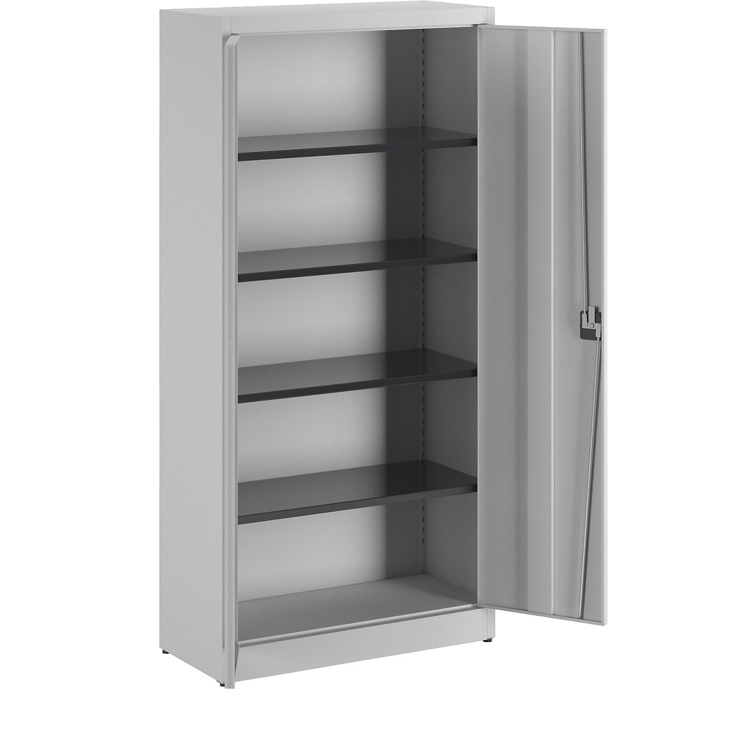 ARCOS hinged door cupboard, 4 shelves, HxWxD 1950 x 950 x 420 mm, light grey.