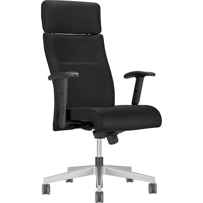 Swivel armchair, black, fabric.