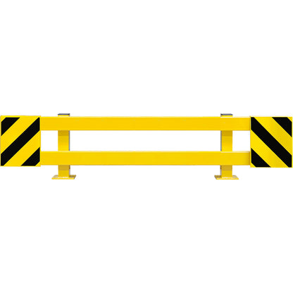 Rack protection guard rail set, for double sided shelving, variable width 1700 - 2100 mm, outdoor.