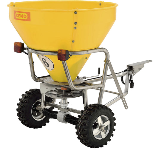 Large salt spreader, scatter widths up to 5 m, container capacity 300 l.