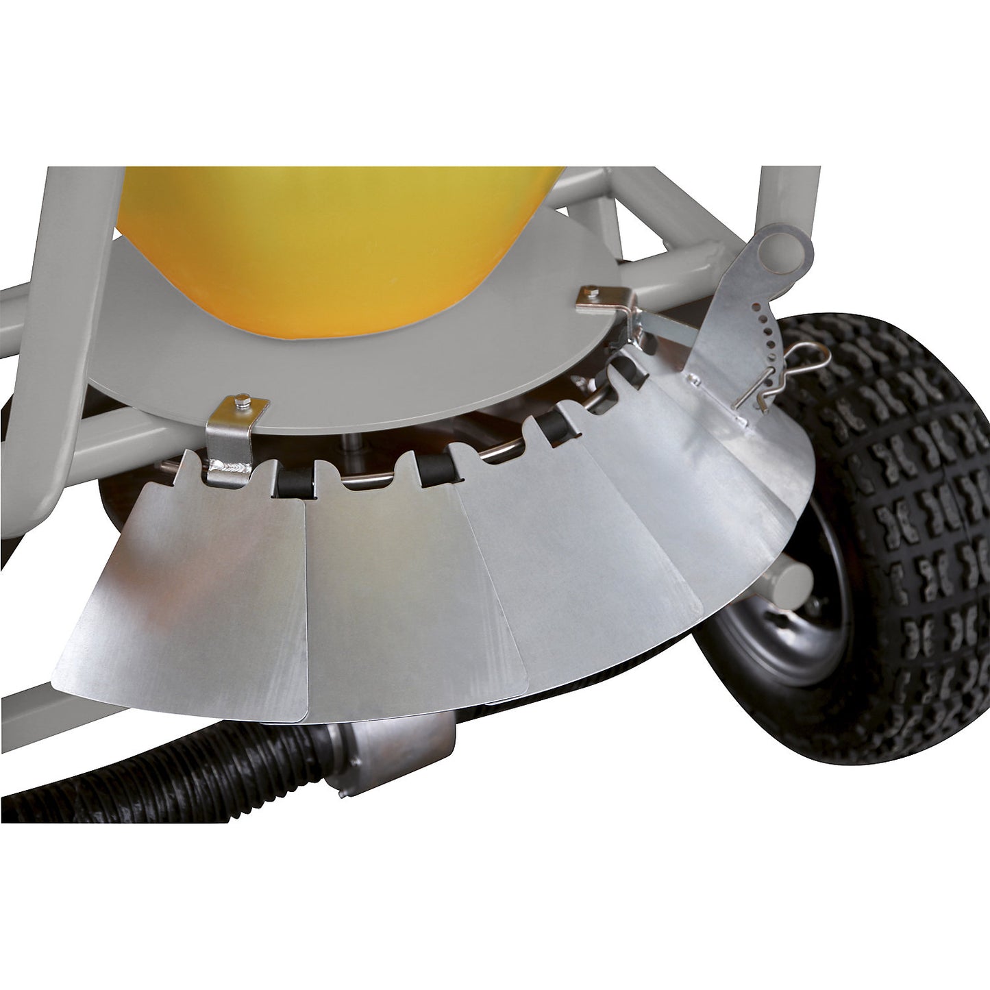 Scatter width limiter, adaptation of scatter quantity and direction, for scatter truck.