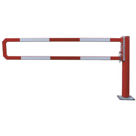 Revolving access barrier, red, clearance width 2.5 m.