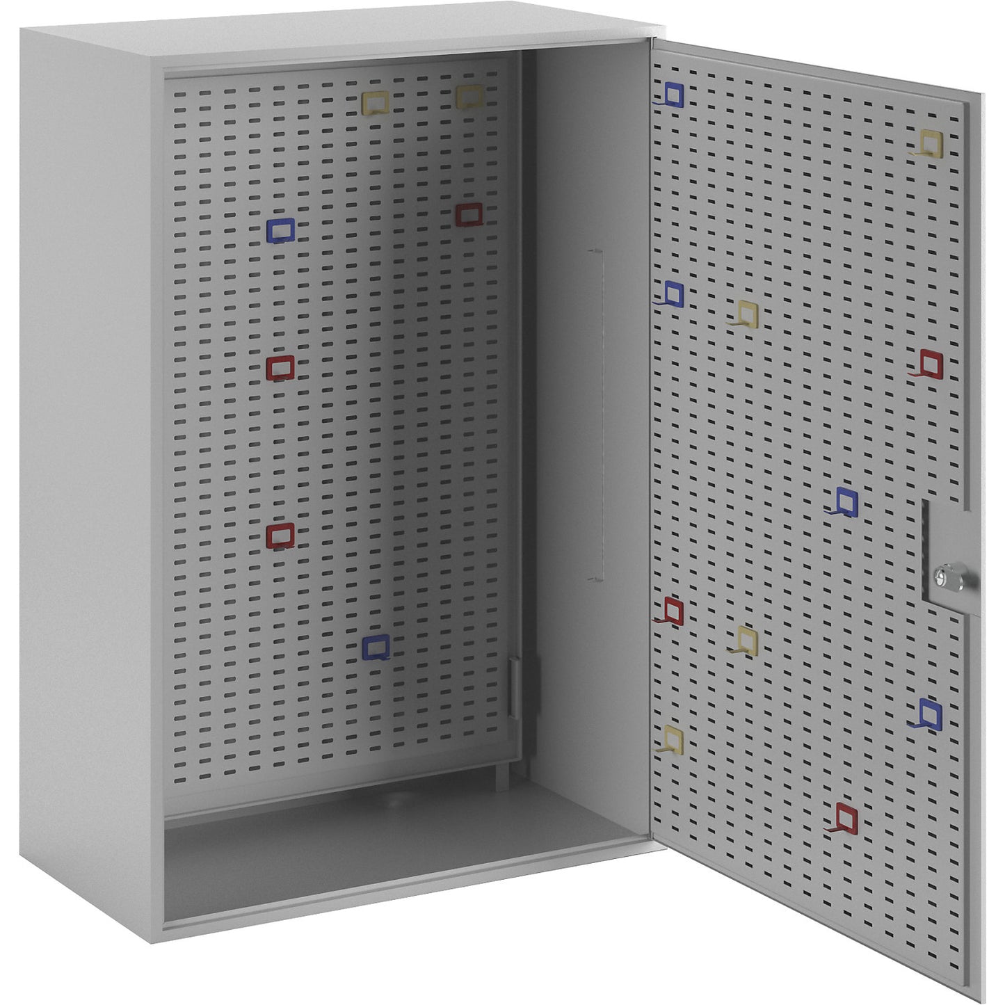 Key cabinet, light grey RAL 7035, HxWxD 550 x 380 x 205 mm, for 180 hooks.