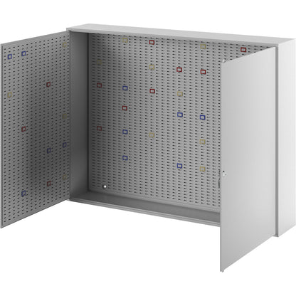 Key cabinet, light grey RAL 7035, HxWxD 550 x 730 x 130 mm, for 190 hooks.
