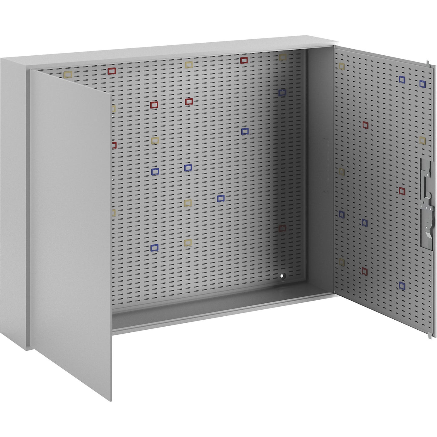 Key cabinet, light grey RAL 7035, HxWxD 550 x 730 x 130 mm, for 190 hooks.