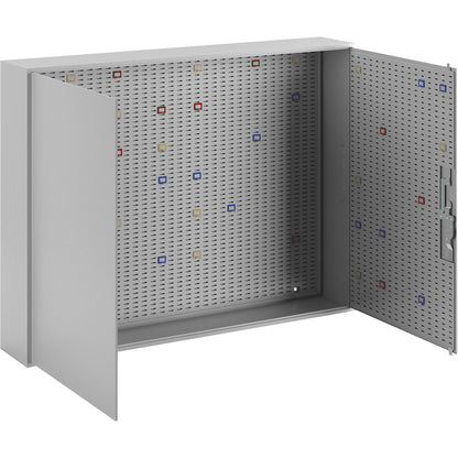 Key cabinet, light grey RAL 7035, HxWxD 550 x 730 x 130 mm, for 190 hooks.