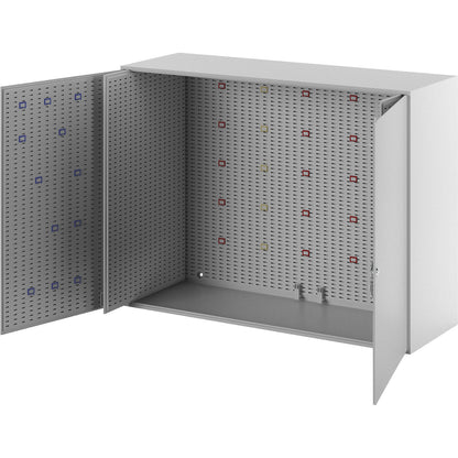 Key cabinet, light grey RAL 7035, HxWxD 550 x 730 x 250 mm, for 350 hooks.