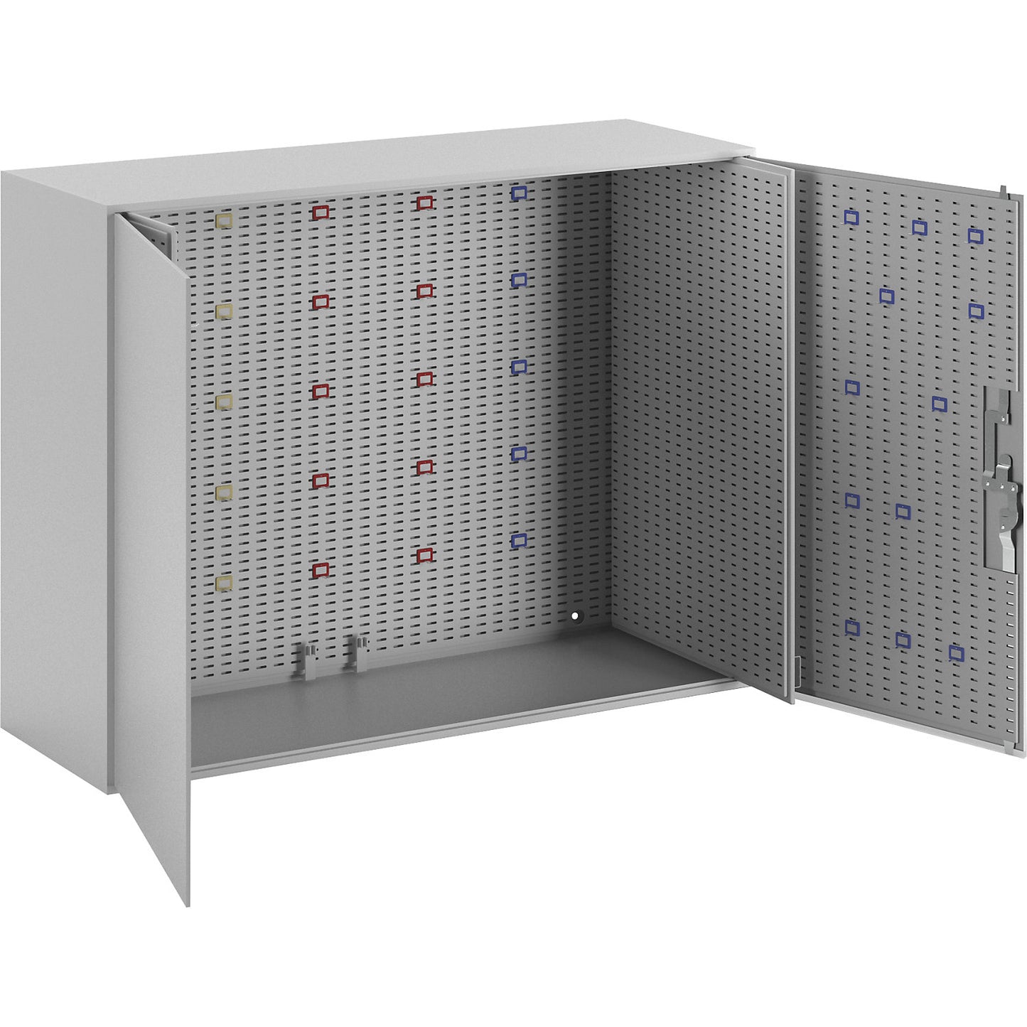 Key cabinet, light grey RAL 7035, HxWxD 550 x 730 x 250 mm, for 350 hooks.