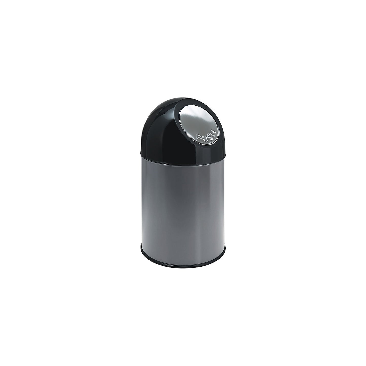 Push rubbish bin, steel, capacity 30 l, zinc plated inner container, grey.