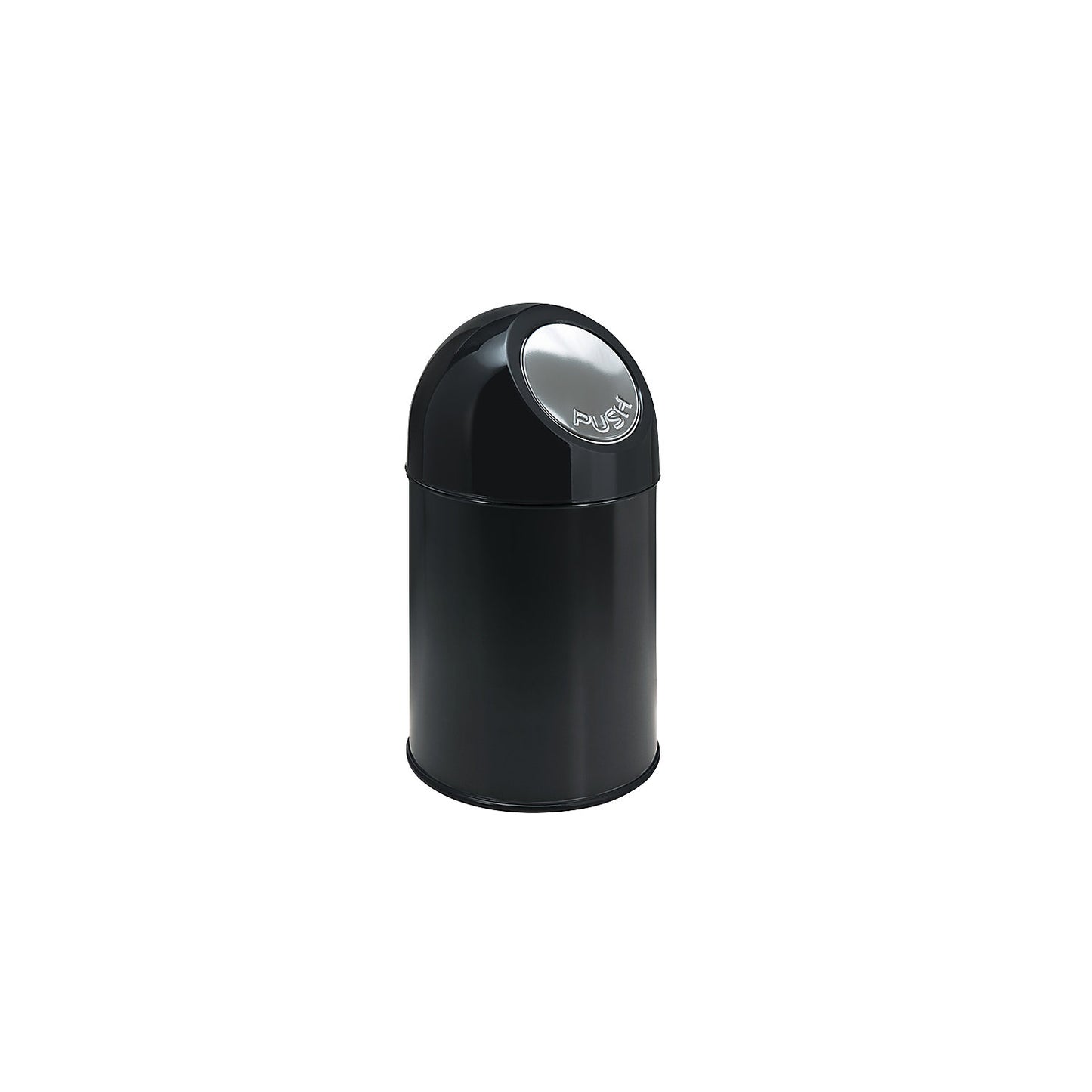 Push rubbish bin, steel, capacity 30 l, black.