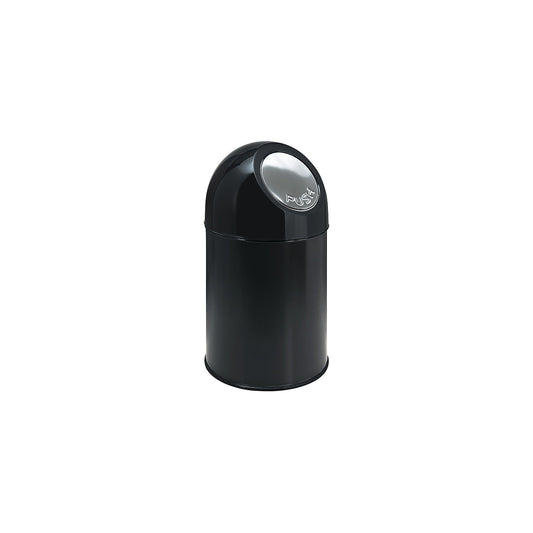 Push rubbish bin, steel, capacity 30 l, black.