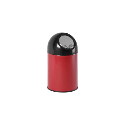 Push rubbish bin, steel, capacity 30 l, zinc plated inner container, red.