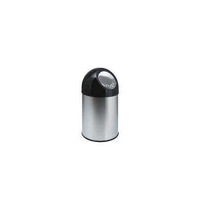 Push rubbish bin, steel, capacity 30 l, stainless steel.