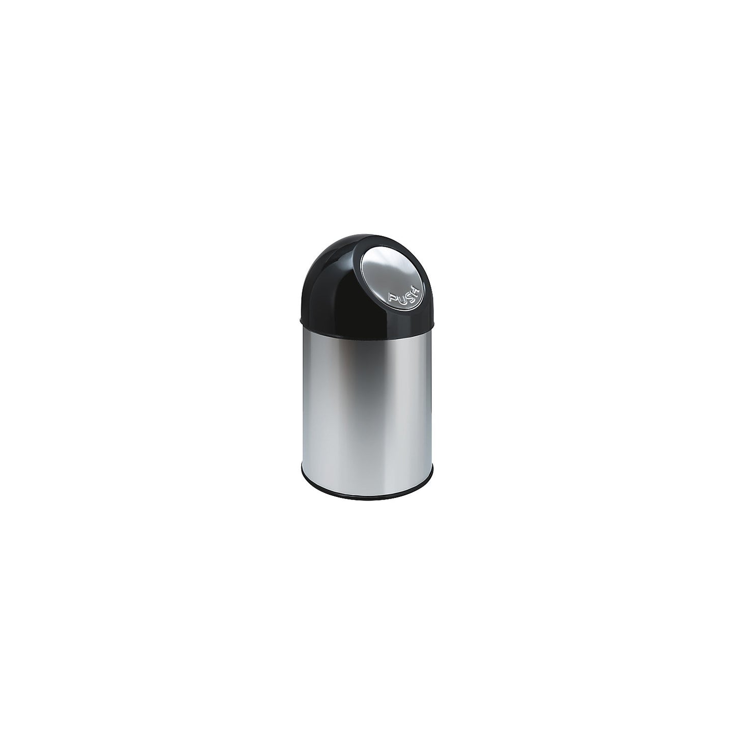 Push rubbish bin, steel, capacity 30 l, zinc plated inner container, stainless steel.