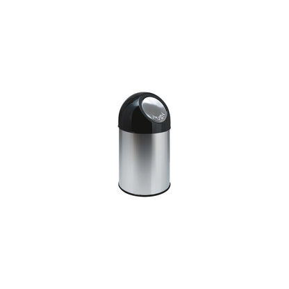 Push rubbish bin, steel, capacity 30 l, zinc plated inner container, stainless steel.