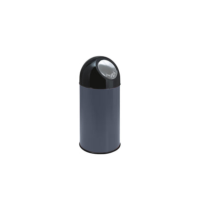 Push rubbish bin, steel, capacity 40 l, zinc plated inner container, grey.