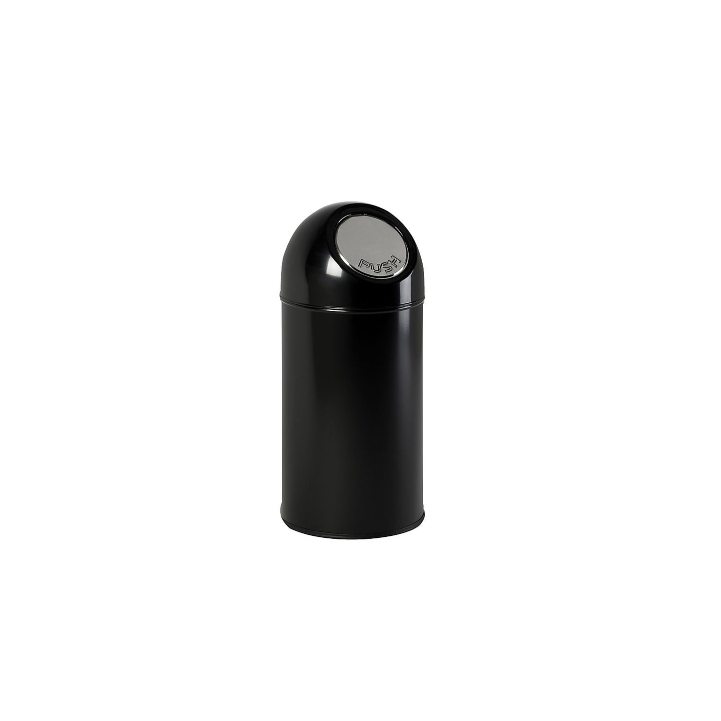 Push rubbish bin, steel, capacity 40 l, zinc plated inner container, black.