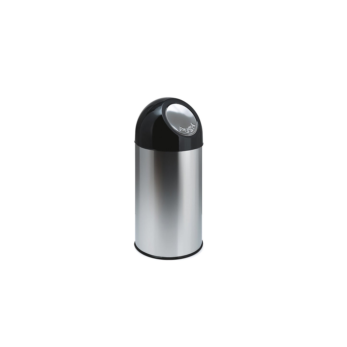 Push rubbish bin, steel, capacity 40 l, zinc plated inner container, stainless steel.