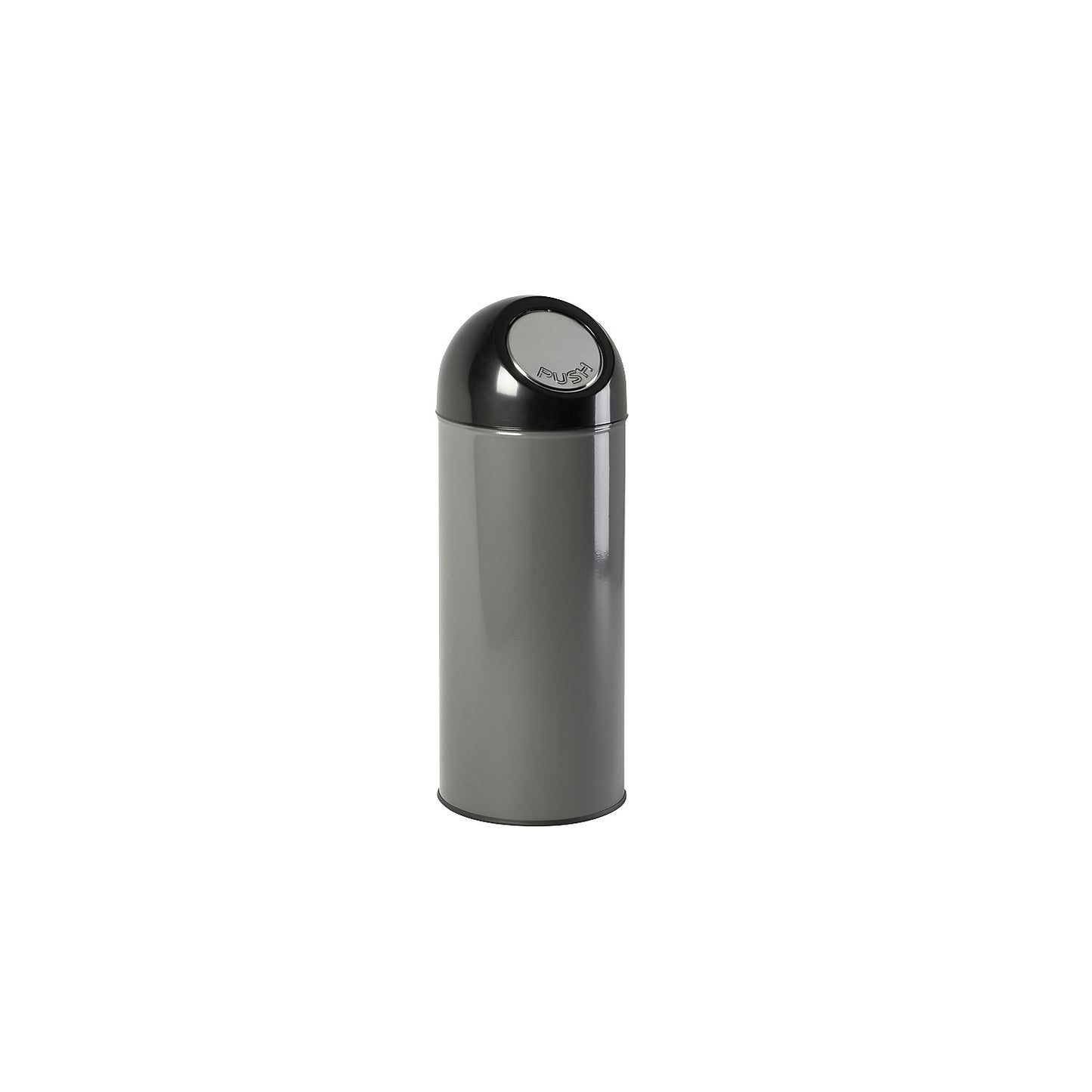 Push rubbish bin, steel, capacity 55 l, zinc plated inner container, grey.