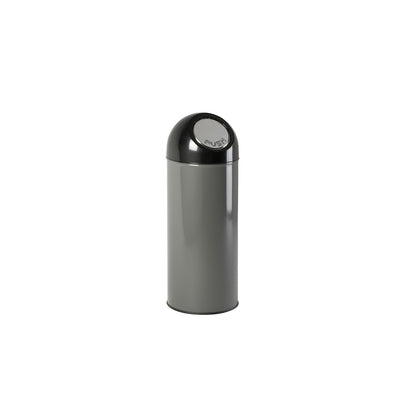 Push rubbish bin, steel, capacity 55 l, zinc plated inner container, grey.
