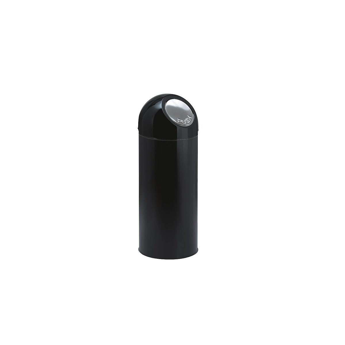 Push rubbish bin, steel, capacity 55 l, zinc plated inner container, black.