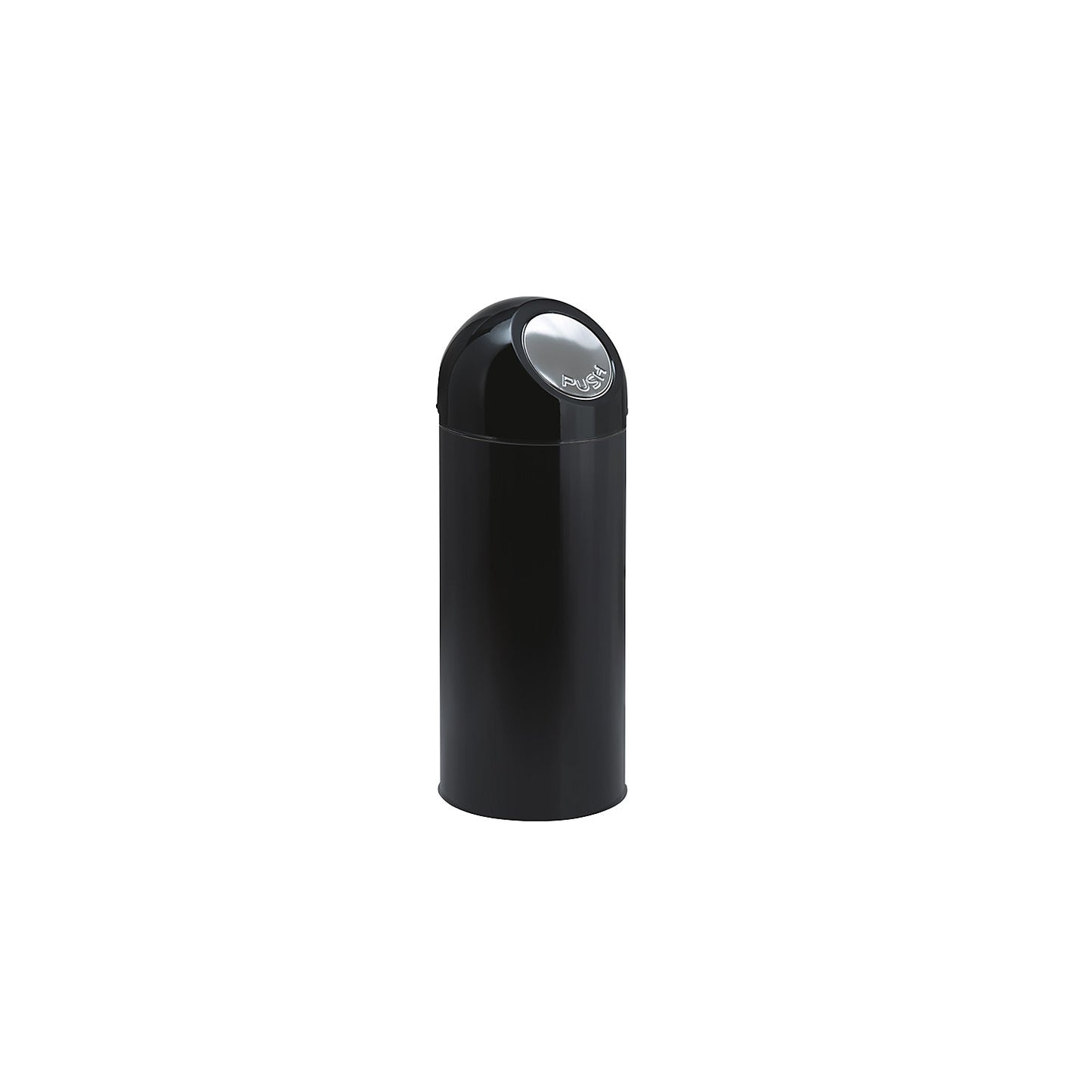 Push rubbish bin, steel, capacity 55 l, black.