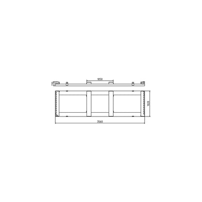 Storage and transport rack, for 25 mobile fences, zinc plated steel construction.