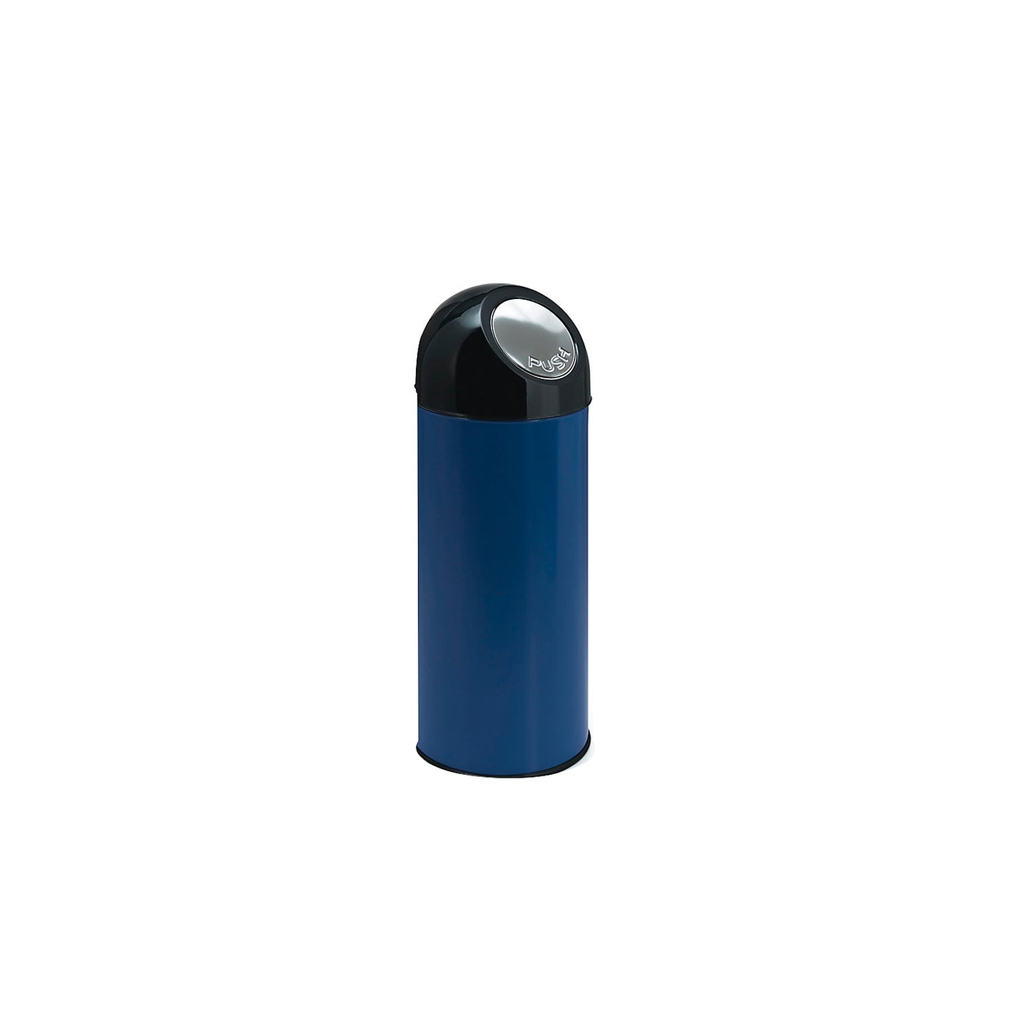 Push rubbish bin, steel, capacity 55 l, blue.