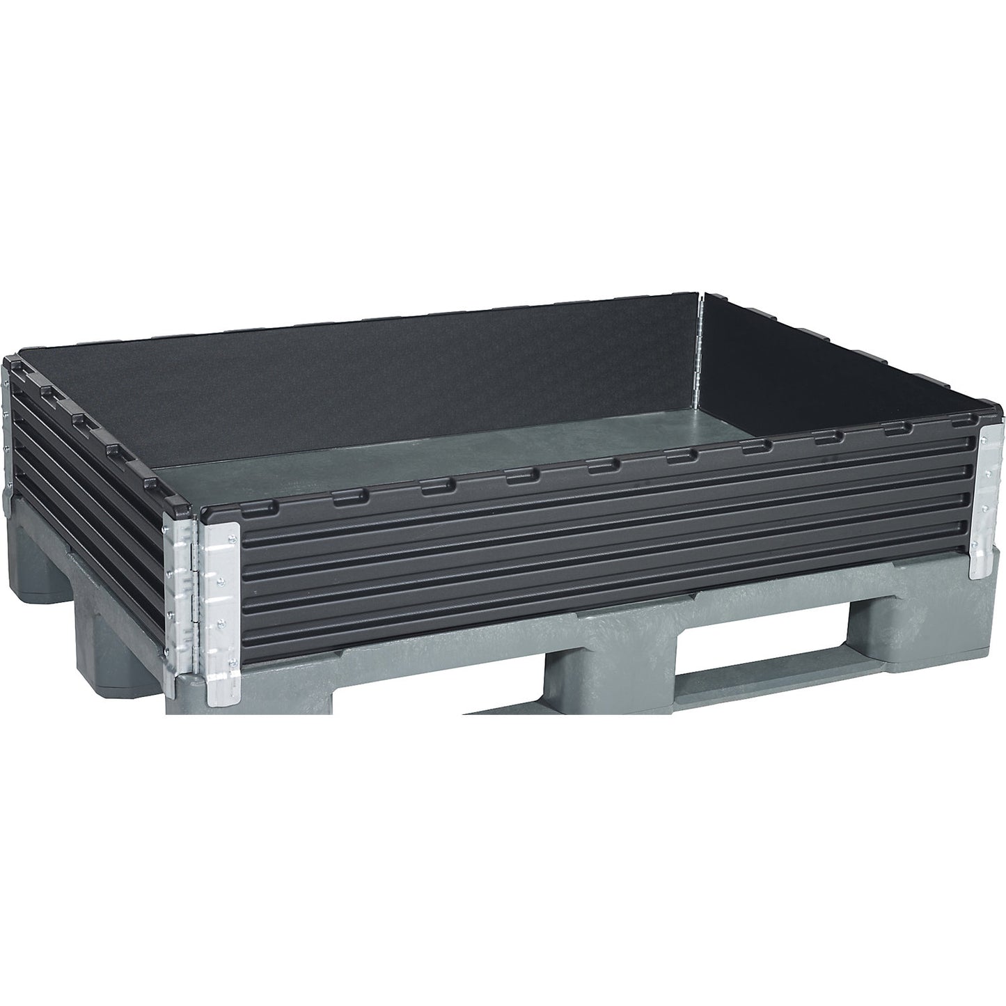Plastic pallet collar, with 4 hinges, for pallets 1200 x 800 mm, pack of 2.