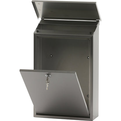 Standard letter box, stainless steel, HxWxD 400 x 280 x 115 mm.