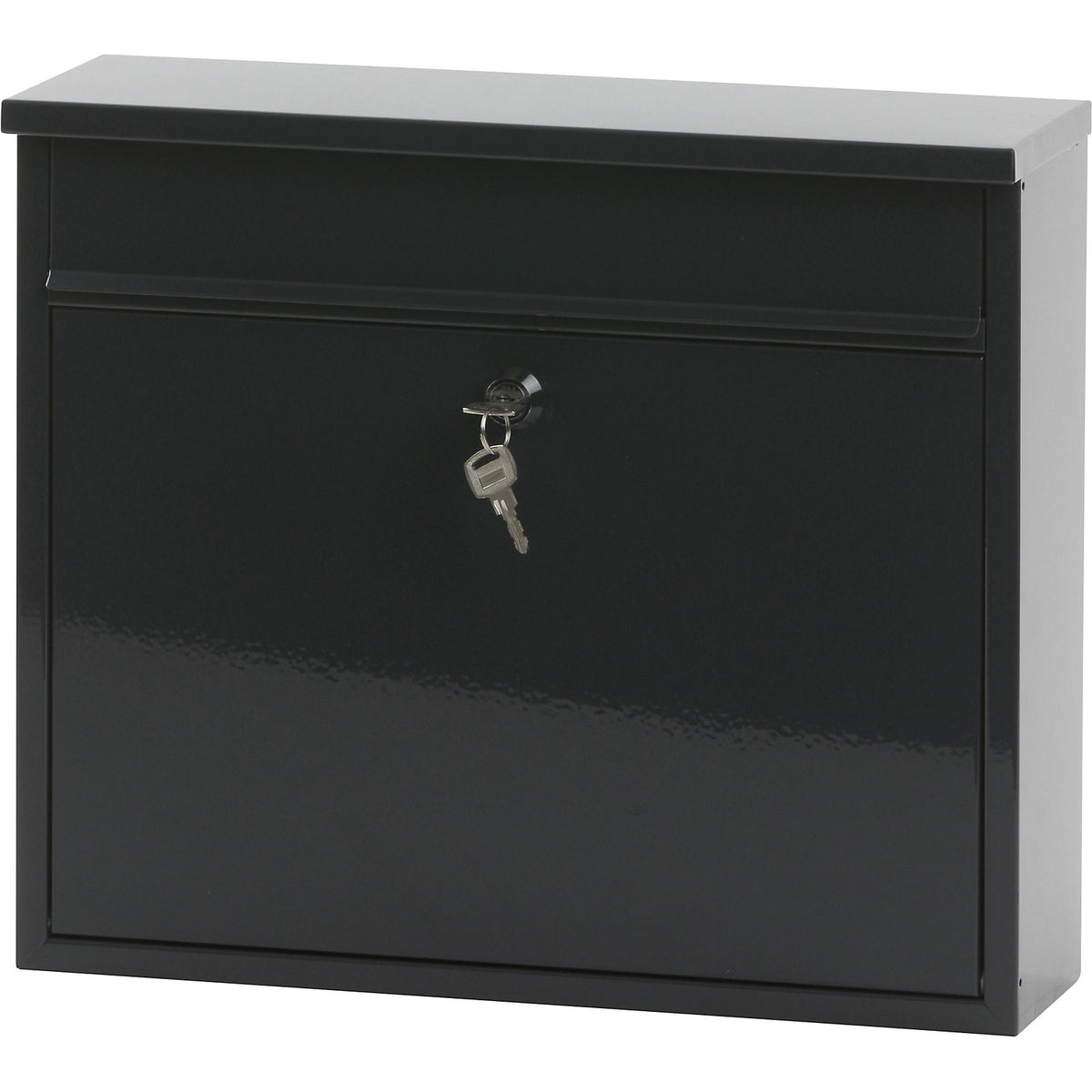 Letter box, with level roof, HxWxD 320 x 360 x 100 mm, sheet steel, powder coated, charcoal RAL 7016.