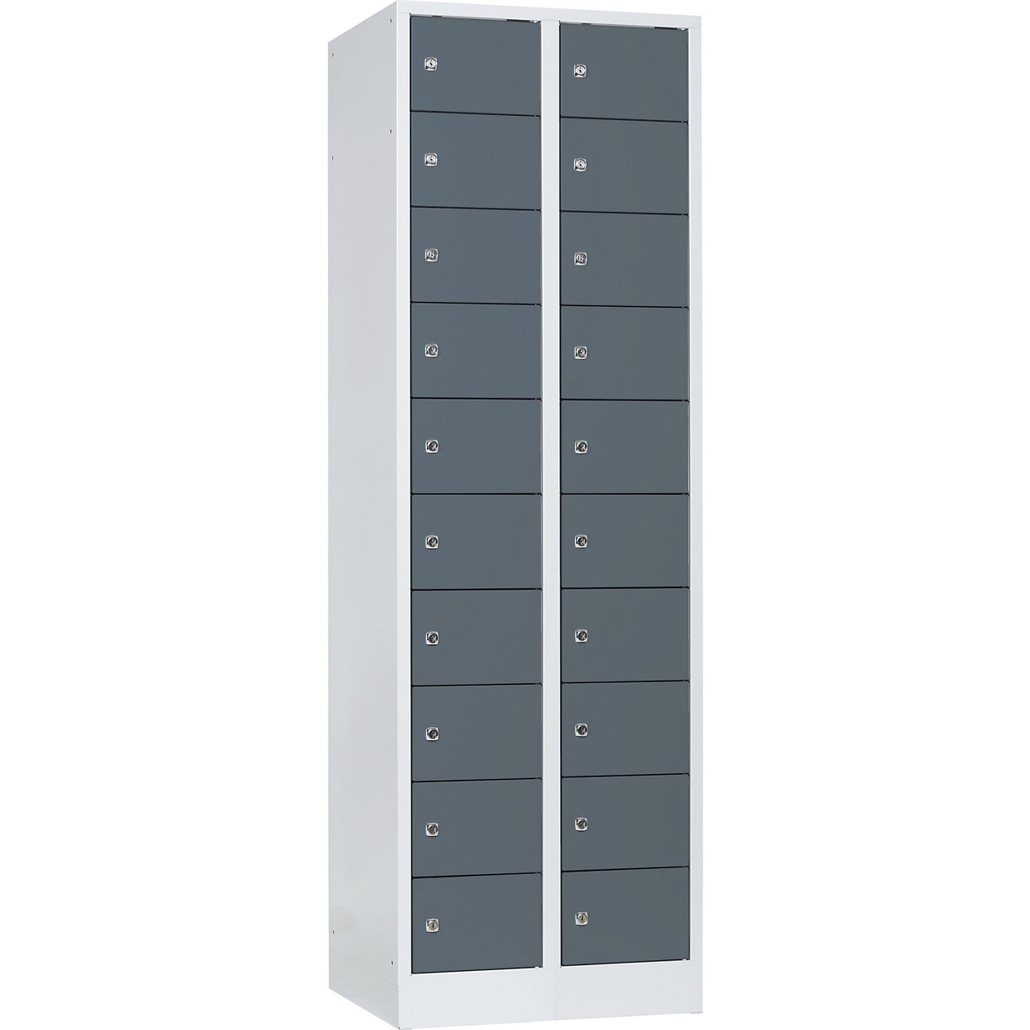 Valuables locker, 2 compartments, light grey / blue grey, 20 compartments.