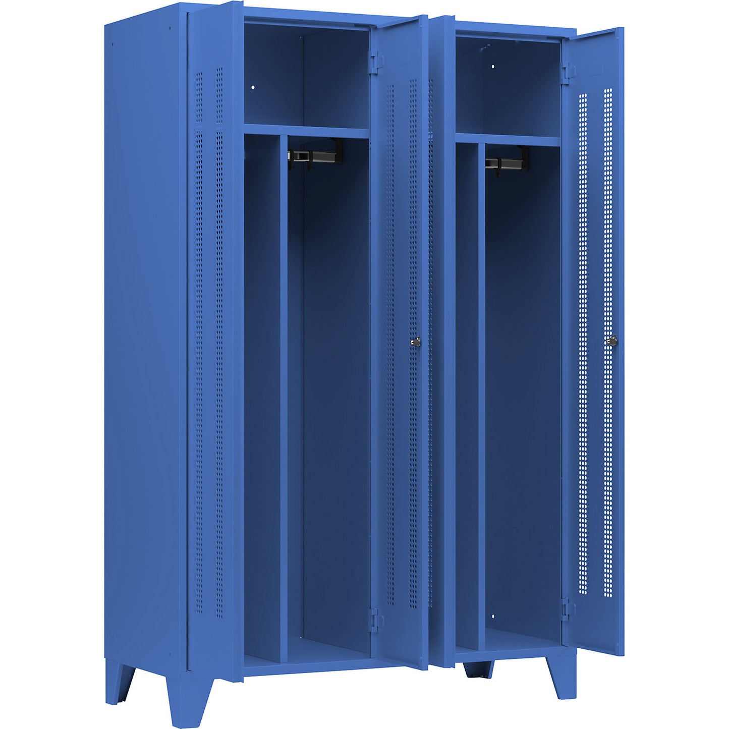 Berlin 1 clean and dirty locker, centre divider, 2 compartments, light blue, width 1200 mm.