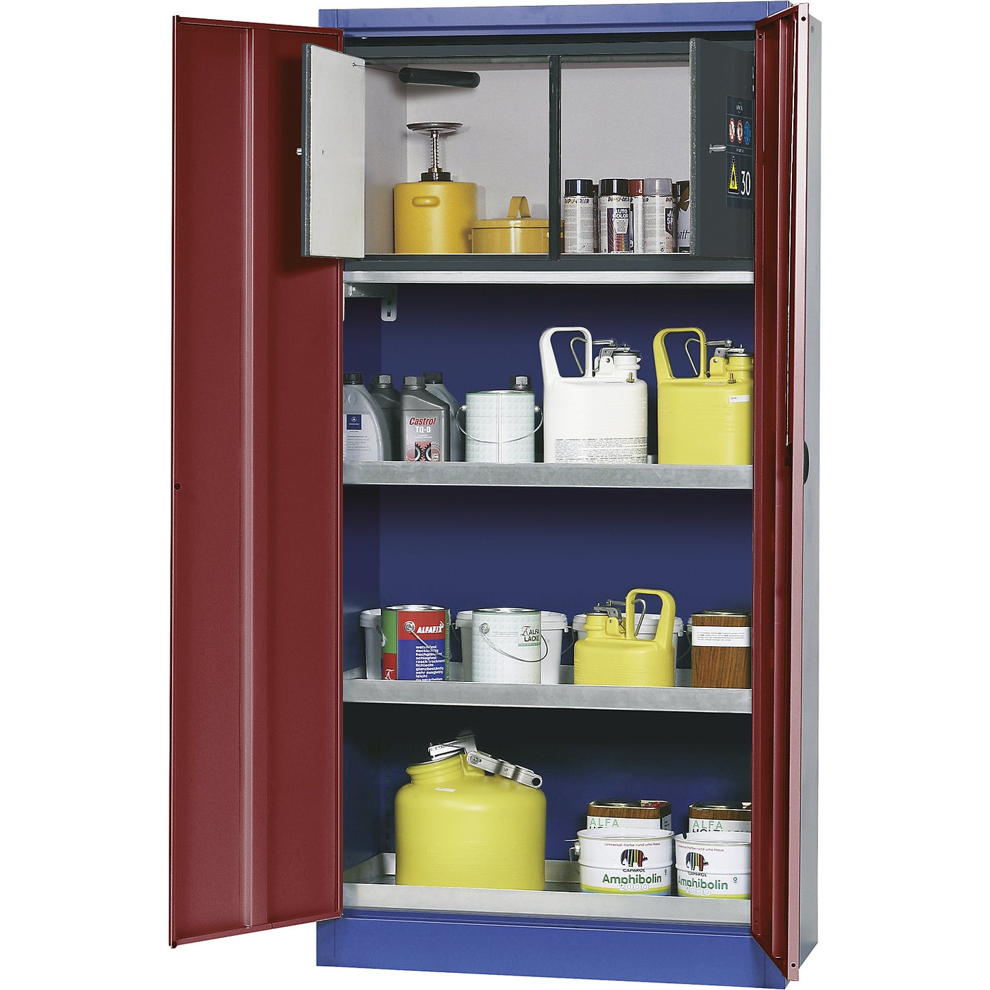 Environmental cupboard, with type 30 safety box, 2 tray shelves, 1 base sump tray.