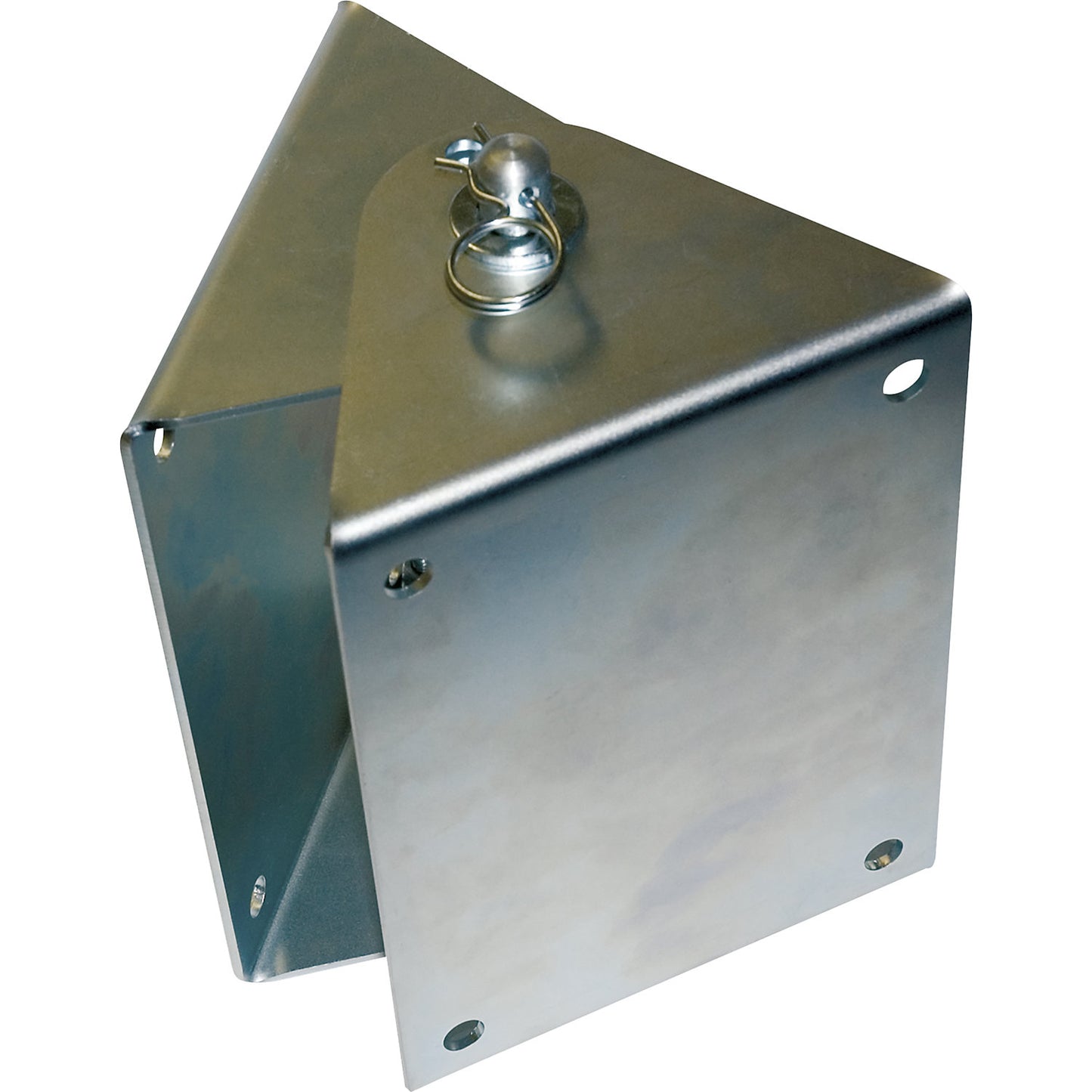 Swivelling bracket, made of stainless steel, for affixing the hose winder.