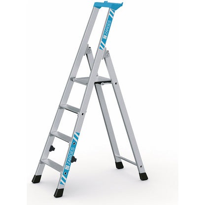 Folding step ladder, single sided access, with storage tray, for light use, 4 steps incl. platform.