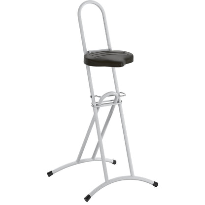 Anti-fatigue stool with rotating seat, height adjustment from 610 - 860 mm, light grey.