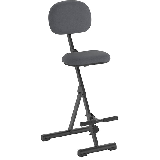Anti-fatigue stool, height adjustment range from 540 - 900 mm, with foot rest, fabric cover, charcoal.