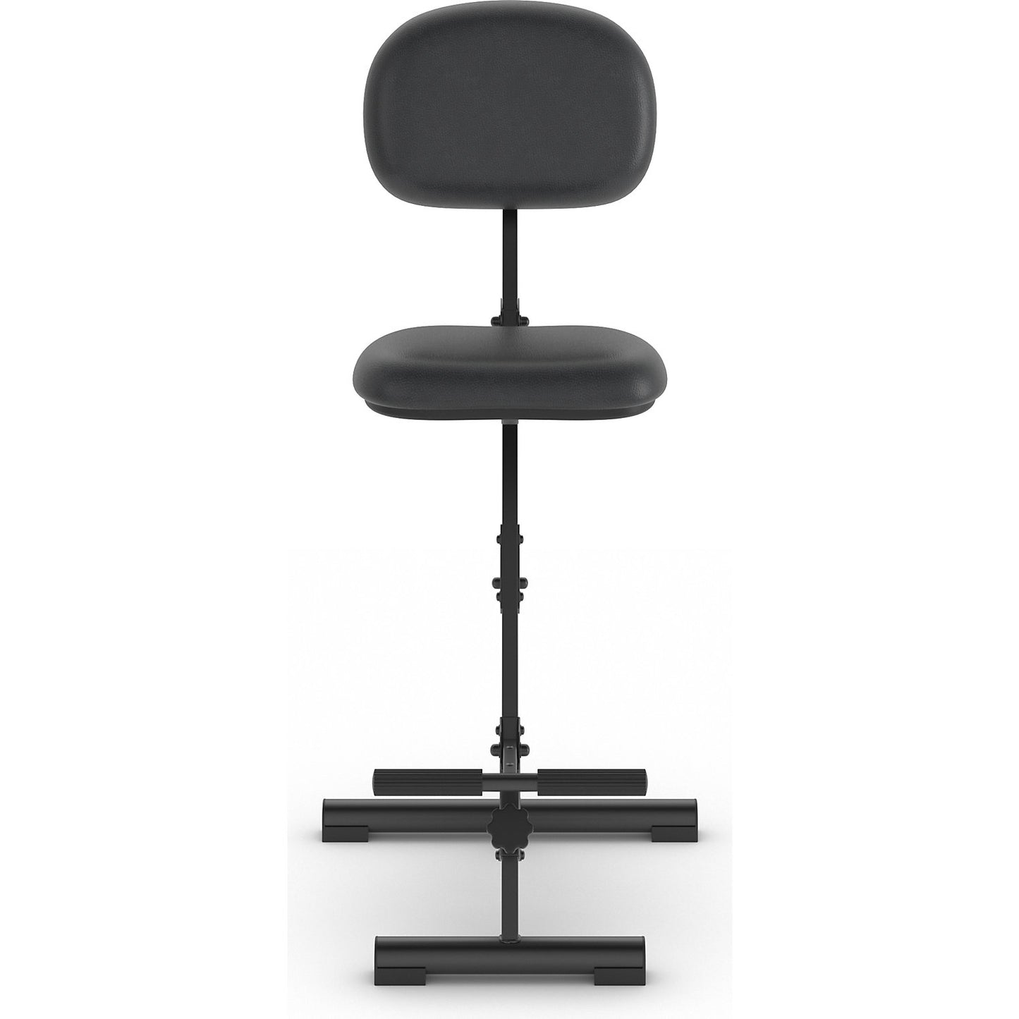 Anti-fatigue stool, height adjustment range from 540 - 900 mm, with foot rest, vinyl cover, black.