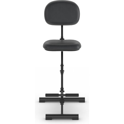 Anti-fatigue stool, height adjustment range from 540 - 900 mm, with foot rest, vinyl cover, black.