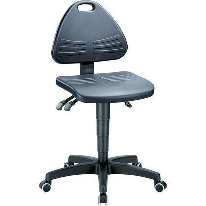 Industrial swivel chair, PU foam upholstery, with castors, height adjustment range 430 - 600 mm.
